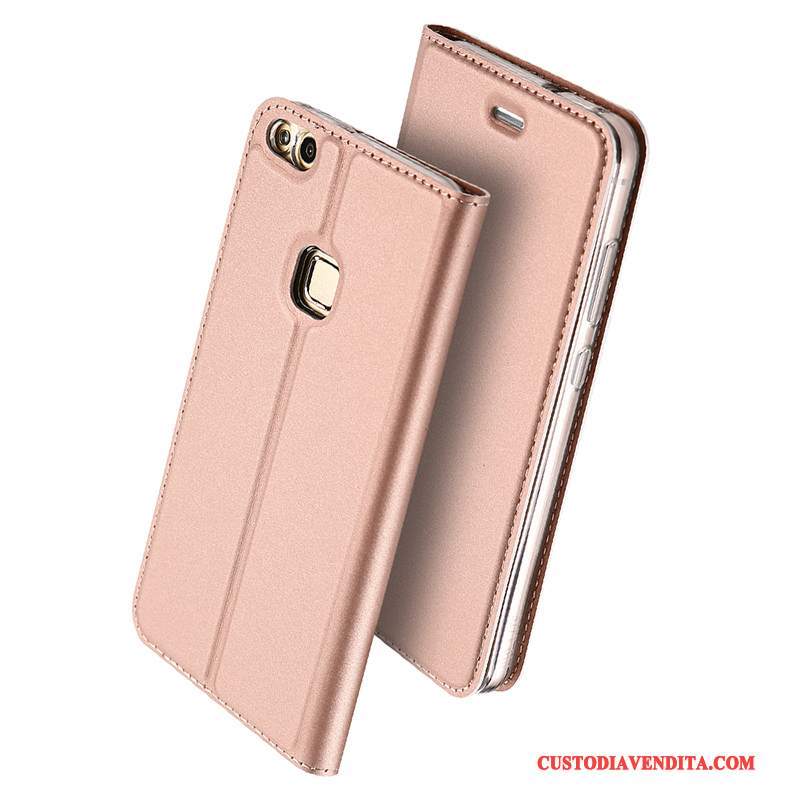 Custodia Huawei P10 Lite Pelle Oro Affari, Cover Huawei P10 Lite Folio Leggere Gioventù