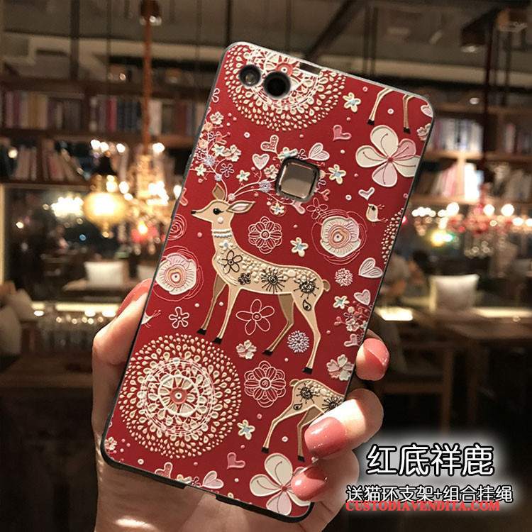 Custodia Huawei P10 Lite Silicone Ornamenti Appesi Rosso, Cover Huawei P10 Lite Tutto Inclusotelefono