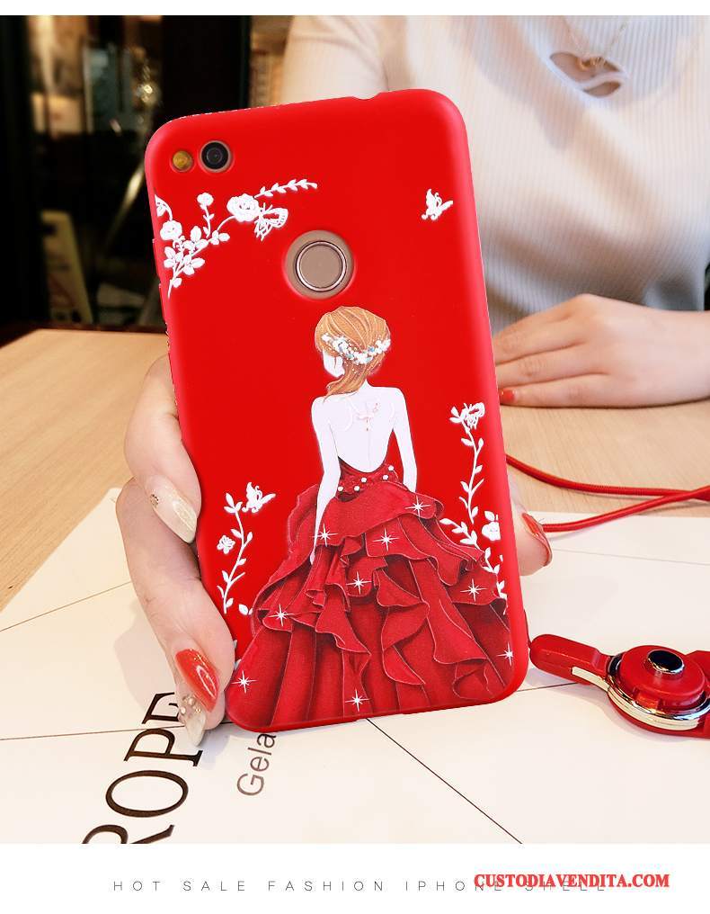 Custodia Huawei P10 Lite Strass Telefono Rosso, Cover Huawei P10 Lite Protezione Gioventù