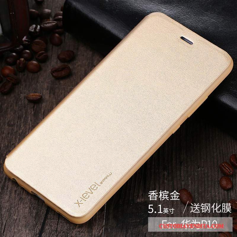 Custodia Huawei P10 Pelle Oro Anti-caduta, Cover Huawei P10 Folio Tutto Incluso Carta