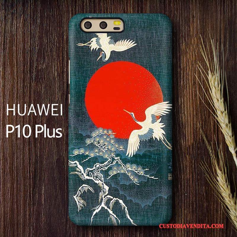 Custodia Huawei P10 Plus Colore Personalizza Stile Cinese, Cover Huawei P10 Plus Creativo Anti-caduta Macchiati