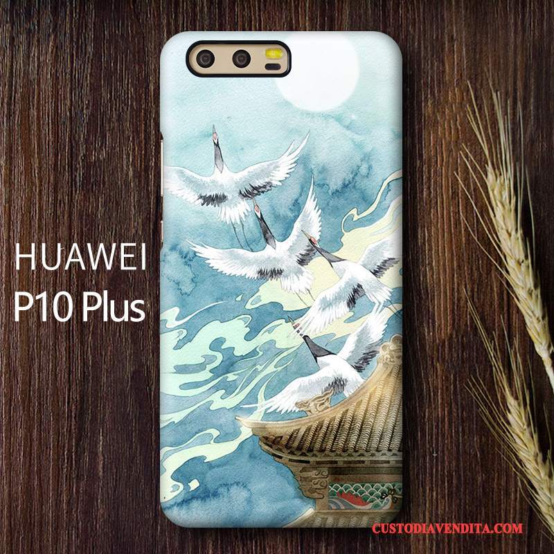 Custodia Huawei P10 Plus Colore Personalizza Stile Cinese, Cover Huawei P10 Plus Creativo Anti-caduta Macchiati