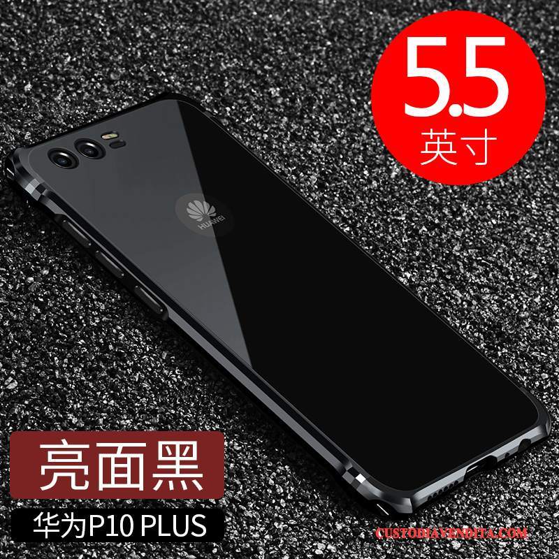 Custodia Huawei P10 Plus Colore Telaio Nero, Cover Huawei P10 Plus Protezione Coperchio Posteriore Anti-caduta