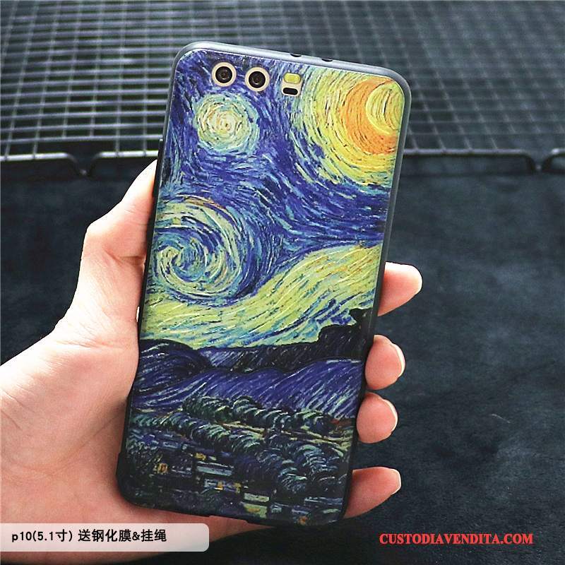 Custodia Huawei P10 Plus Creativo Blutelefono, Cover Huawei P10 Plus Protezione Tutto Incluso Pittura Ad Olio