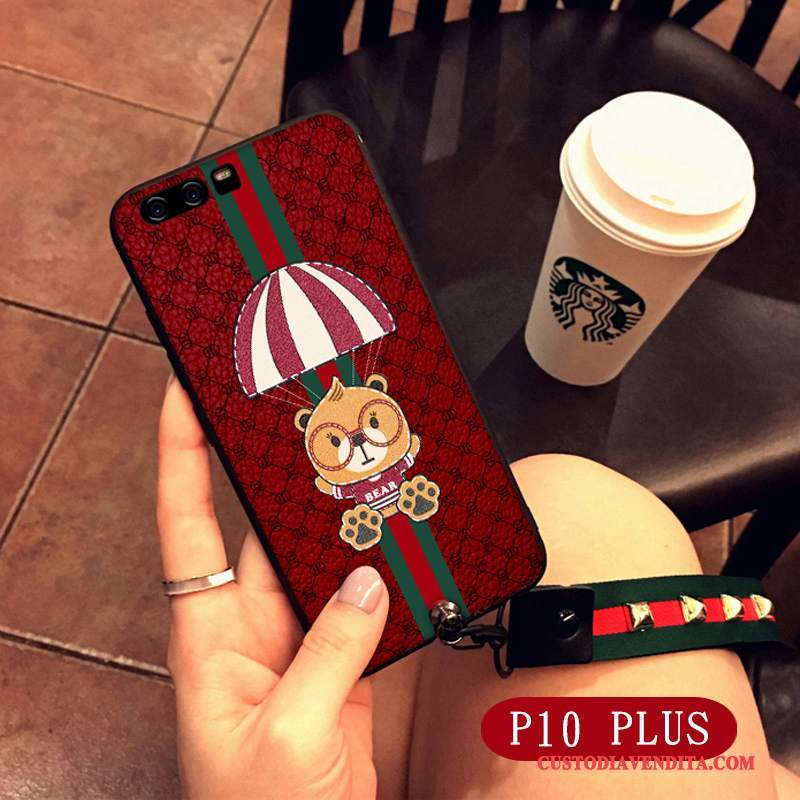 Custodia Huawei P10 Plus Creativo Super Carino Ornamenti Appesi, Cover Huawei P10 Plus Silicone Orsotelefono