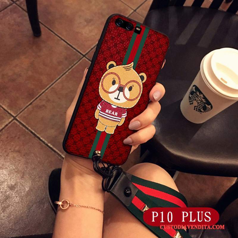 Custodia Huawei P10 Plus Creativo Super Carino Ornamenti Appesi, Cover Huawei P10 Plus Silicone Orsotelefono