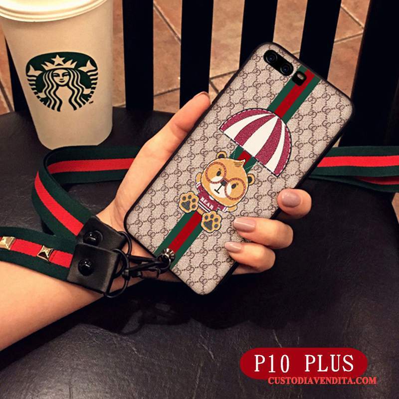 Custodia Huawei P10 Plus Creativo Super Carino Ornamenti Appesi, Cover Huawei P10 Plus Silicone Orsotelefono