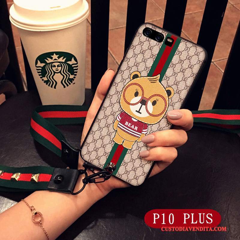 Custodia Huawei P10 Plus Creativo Super Carino Ornamenti Appesi, Cover Huawei P10 Plus Silicone Orsotelefono