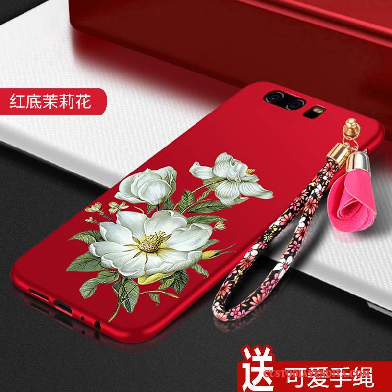 Custodia Huawei P10 Plus Creativo Telefono Anti-caduta, Cover Huawei P10 Plus Morbido Rosso