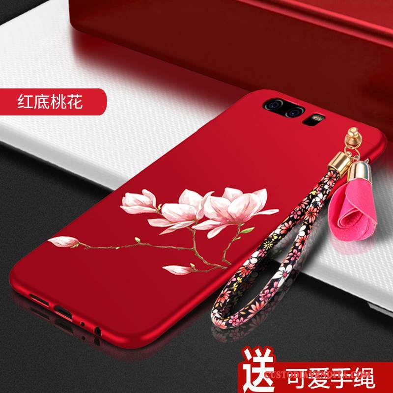 Custodia Huawei P10 Plus Creativo Telefono Anti-caduta, Cover Huawei P10 Plus Morbido Rosso