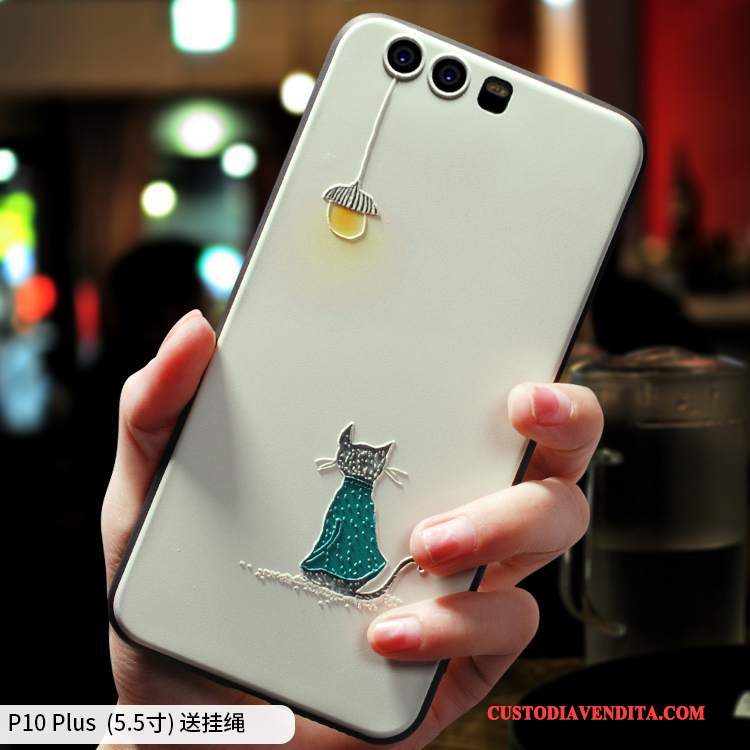 Custodia Huawei P10 Plus Creativo Telefono Bianco, Cover Huawei P10 Plus Silicone Sottile Arte