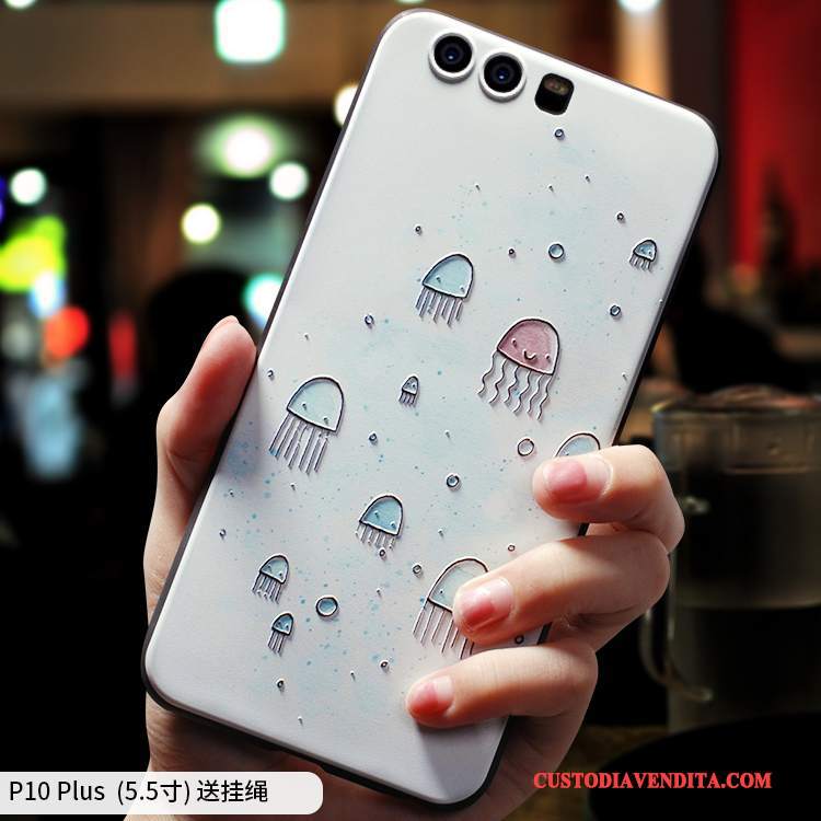 Custodia Huawei P10 Plus Creativo Telefono Bianco, Cover Huawei P10 Plus Silicone Sottile Arte