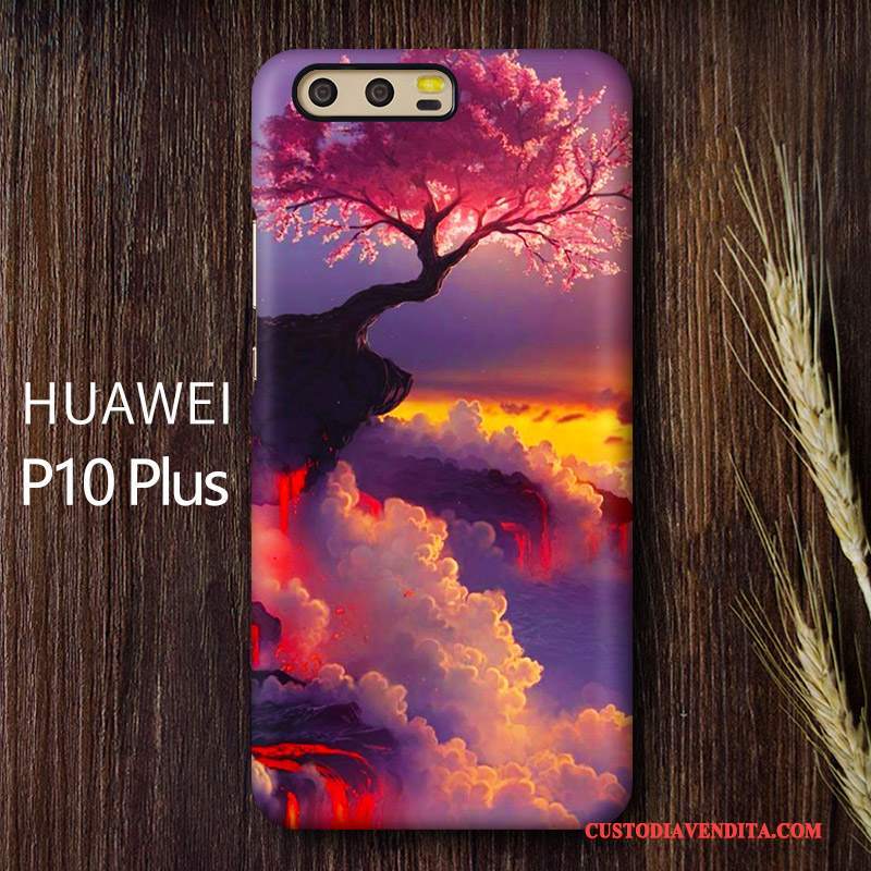 Custodia Huawei P10 Plus Creativo Telefono Ciliegia, Cover Huawei P10 Plus Colore Macchiati Difficile