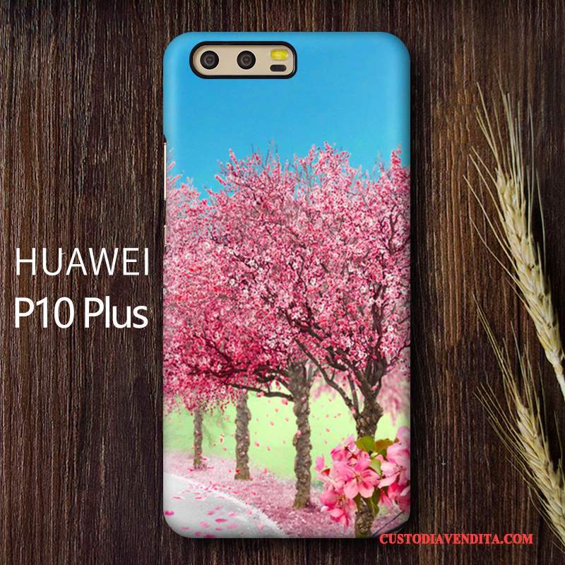 Custodia Huawei P10 Plus Creativo Telefono Ciliegia, Cover Huawei P10 Plus Colore Macchiati Difficile