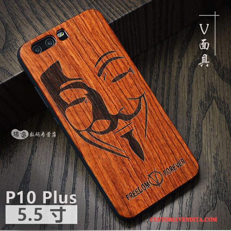 Custodia Huawei P10 Plus Creativo Telefono Di Personalità, Cover Huawei P10 Plus Legno Massello Semplici Anti-caduta