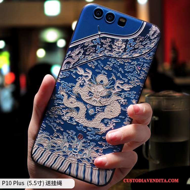 Custodia Huawei P10 Plus Creativo Telefono Di Personalità, Cover Huawei P10 Plus Silicone Blu Marchio Di Tendenza