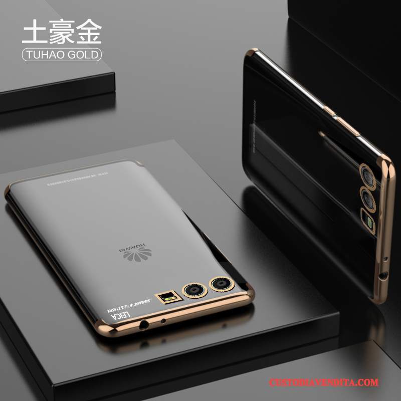 Custodia Huawei P10 Plus Creativo Tutto Incluso Tendenza, Cover Huawei P10 Plus Silicone Oro Trasparente