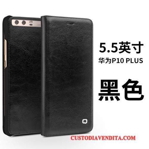 Custodia Huawei P10 Plus Folio Nero Affari, Cover Huawei P10 Plus Pelle Telefono