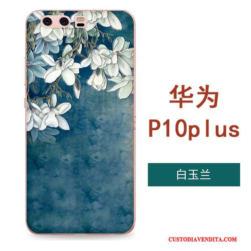 Custodia Huawei P10 Plus Goffratura Arte Tutto Incluso, Cover Huawei P10 Plus Silicone Ornamenti Appesi Fiori