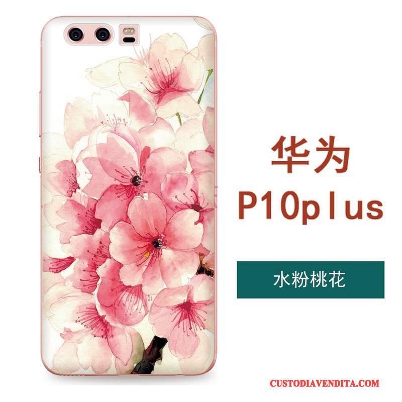 Custodia Huawei P10 Plus Goffratura Arte Tutto Incluso, Cover Huawei P10 Plus Silicone Ornamenti Appesi Fiori