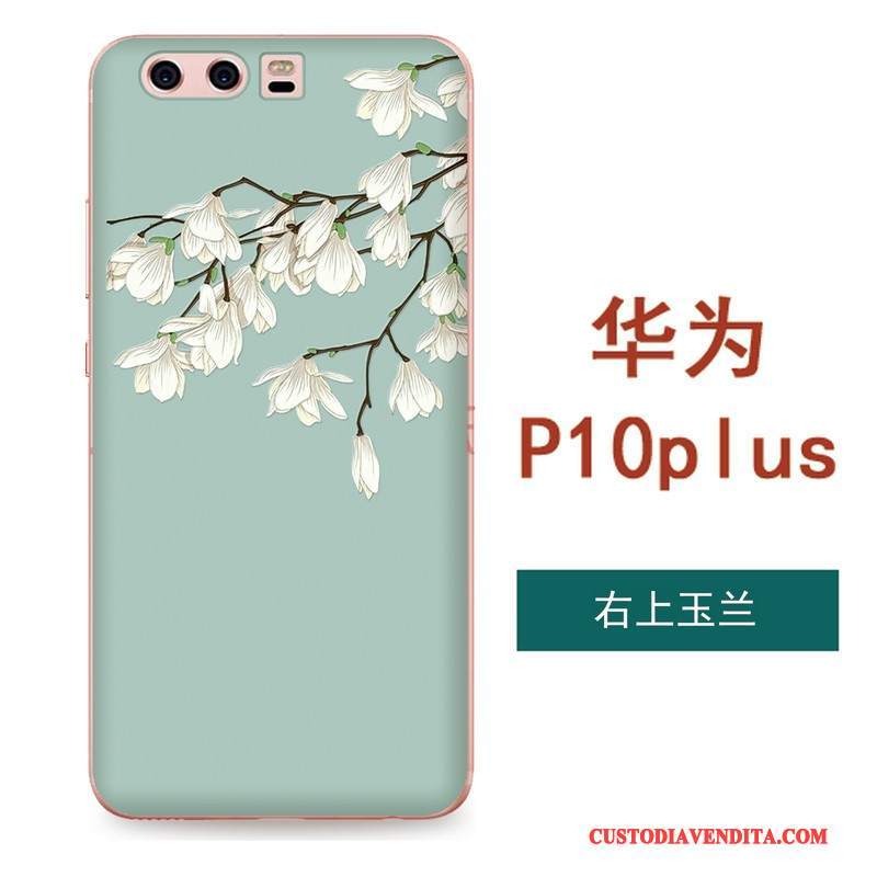 Custodia Huawei P10 Plus Goffratura Arte Tutto Incluso, Cover Huawei P10 Plus Silicone Ornamenti Appesi Fiori