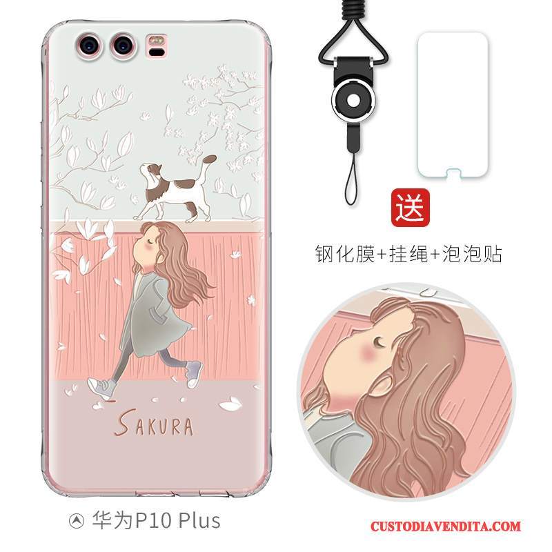 Custodia Huawei P10 Plus Goffratura Morbido Bello, Cover Huawei P10 Plus Creativo Telefono Di Personalità