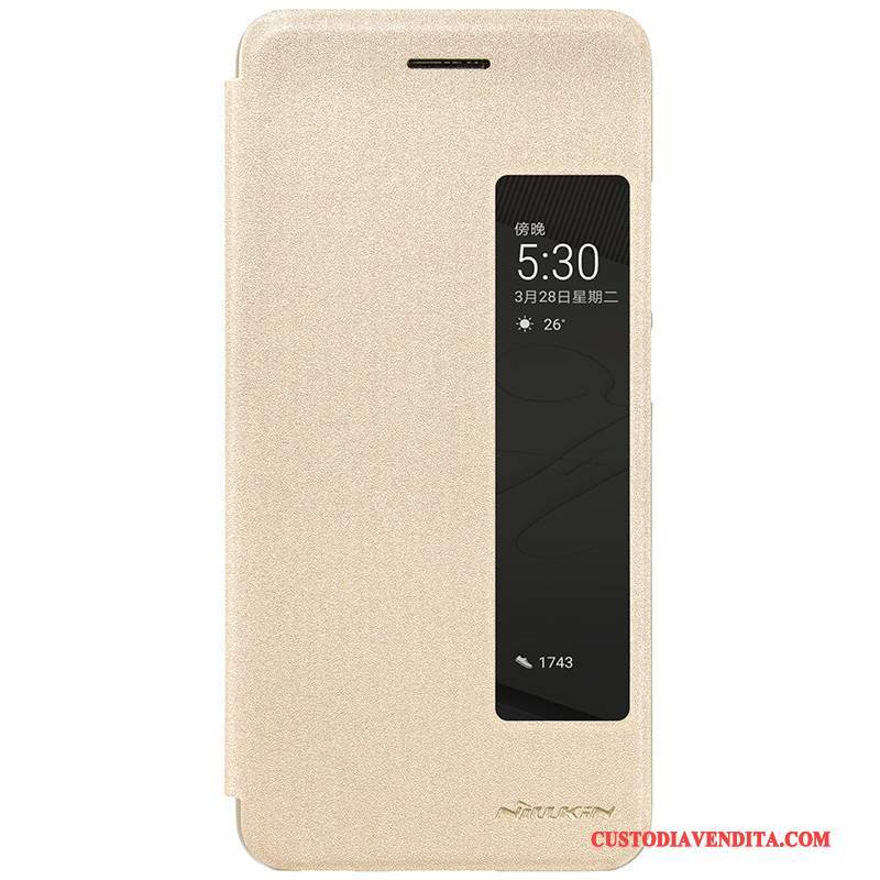 Custodia Huawei P10 Plus Pelle Anti-caduta Oro, Cover Huawei P10 Plus Protezione Telefono