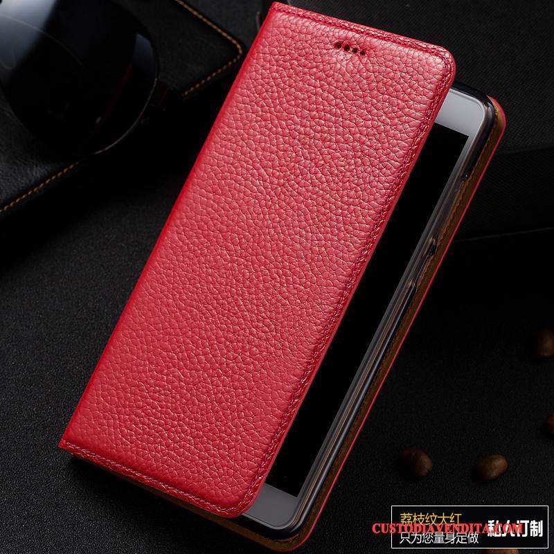 Custodia Huawei P10 Plus Pelle Nero Litchi, Cover Huawei P10 Plus Folio Telefono