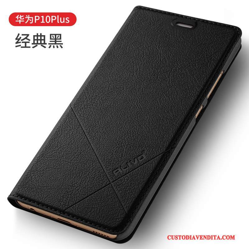 Custodia Huawei P10 Plus Pelle Nerotelefono, Cover Huawei P10 Plus Folio Anti-caduta