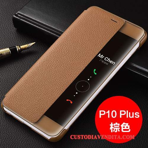 Custodia Huawei P10 Plus Protezione Nerotelefono, Cover Huawei P10 Plus Pelle