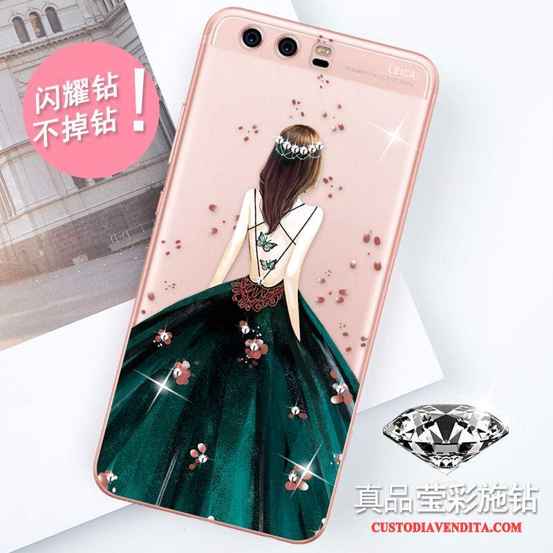 Custodia Huawei P10 Plus Protezione Nuovo Porpora, Cover Huawei P10 Plus Strass Telefono Anti-caduta