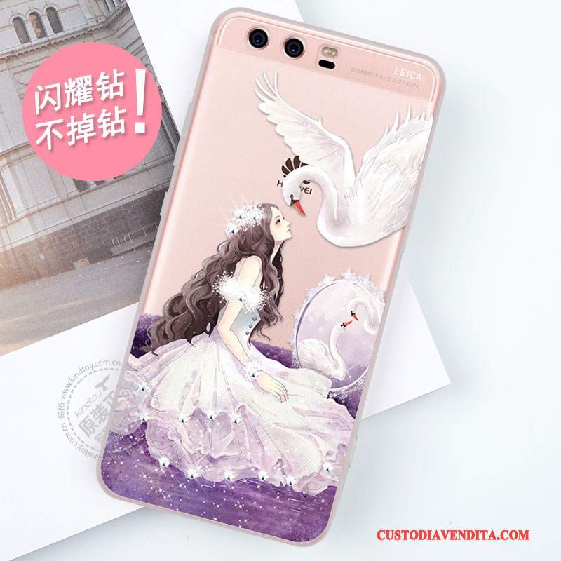 Custodia Huawei P10 Plus Protezione Nuovo Porpora, Cover Huawei P10 Plus Strass Telefono Anti-caduta