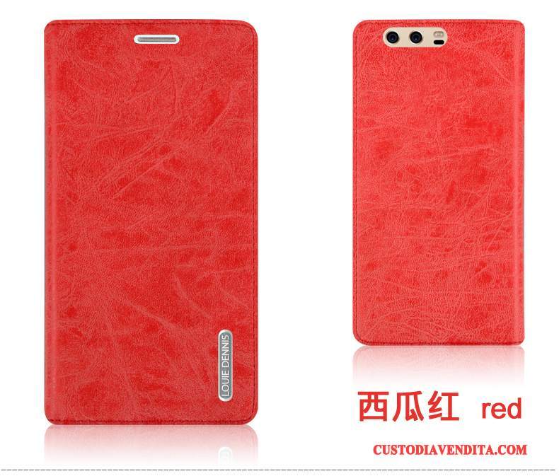 Custodia Huawei P10 Plus Protezione Rosso Anti-caduta, Cover Huawei P10 Plus Pelle Coperchio Posterioretelefono