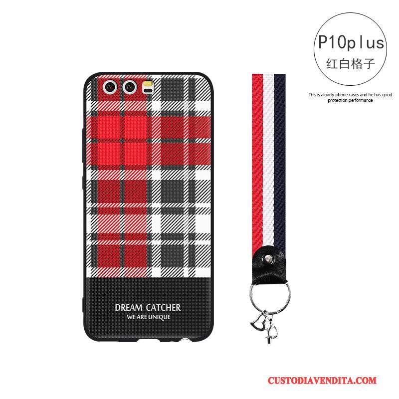 Custodia Huawei P10 Plus Silicone Anti-caduta A Quadri, Cover Huawei P10 Plus Semplicitelefono