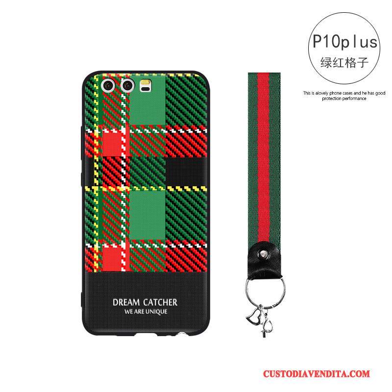 Custodia Huawei P10 Plus Silicone Anti-caduta A Quadri, Cover Huawei P10 Plus Semplicitelefono