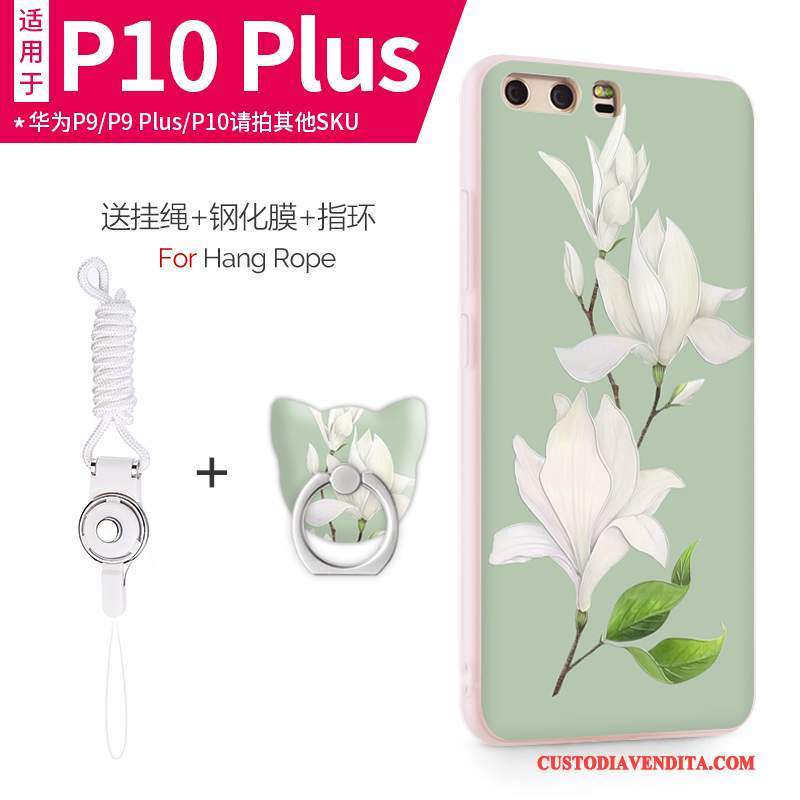 Custodia Huawei P10 Plus Silicone Morbido Porpora, Cover Huawei P10 Plus Protezione Anti-caduta Chiaro