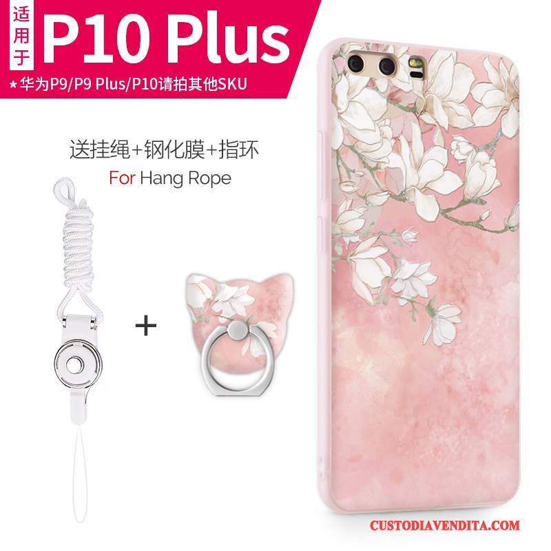 Custodia Huawei P10 Plus Silicone Morbido Porpora, Cover Huawei P10 Plus Protezione Anti-caduta Chiaro