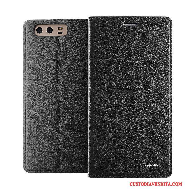 Custodia Huawei P10 Protezione Anti-caduta Europa, Cover Huawei P10 Pelle Affari Nero