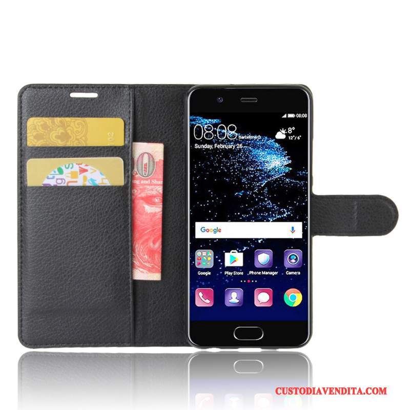 Custodia Huawei P10 Protezione Carta Porpora, Cover Huawei P10 Vintage Anti-caduta