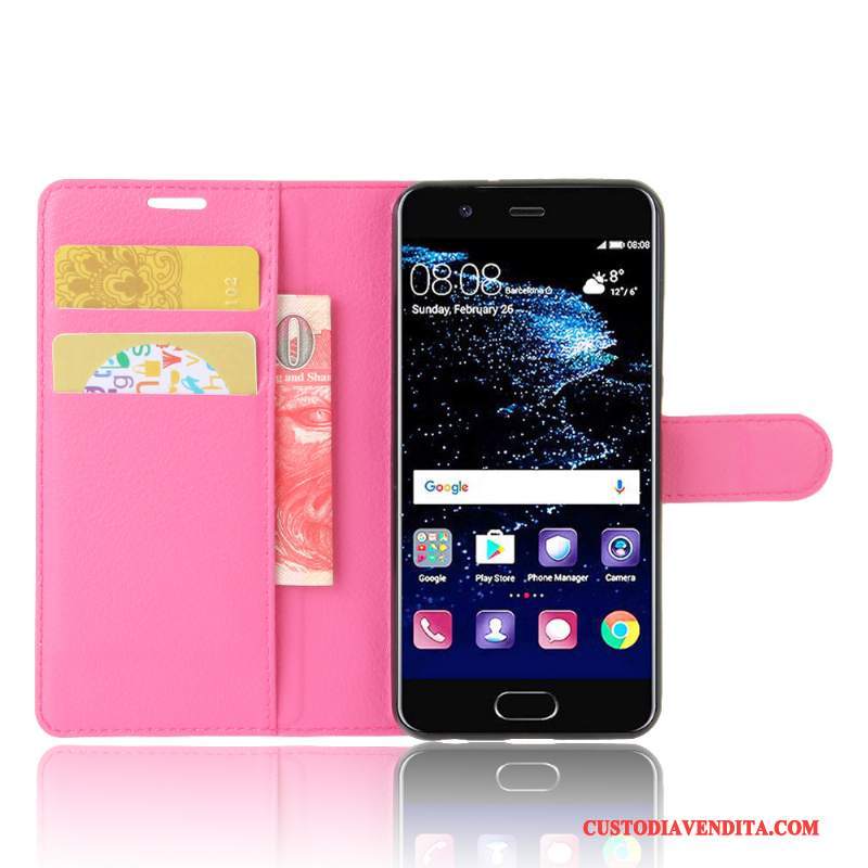 Custodia Huawei P10 Protezione Carta Porpora, Cover Huawei P10 Vintage Anti-caduta