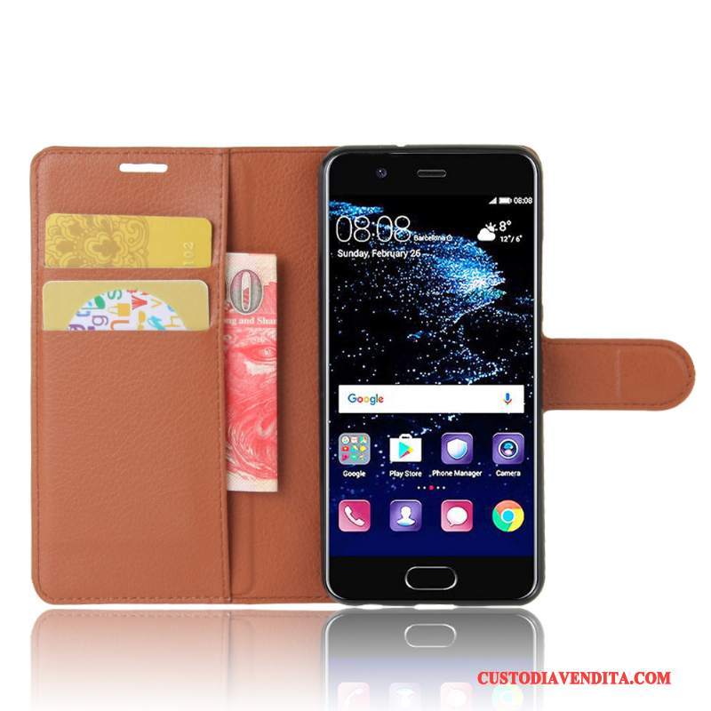 Custodia Huawei P10 Protezione Carta Porpora, Cover Huawei P10 Vintage Anti-caduta