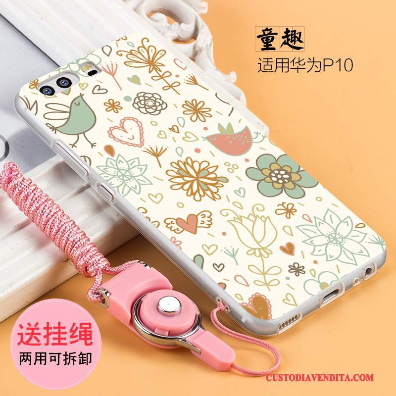 Custodia Huawei P10 Protezione Ornamenti Appesi Morbido, Cover Huawei P10 Creativo Telefono Anti-caduta