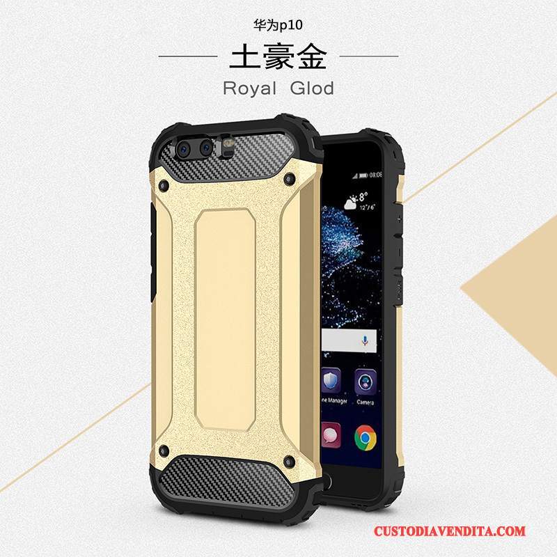 Custodia Huawei P10 Silicone Macchiati Anti-caduta, Cover Huawei P10 Nerotelefono