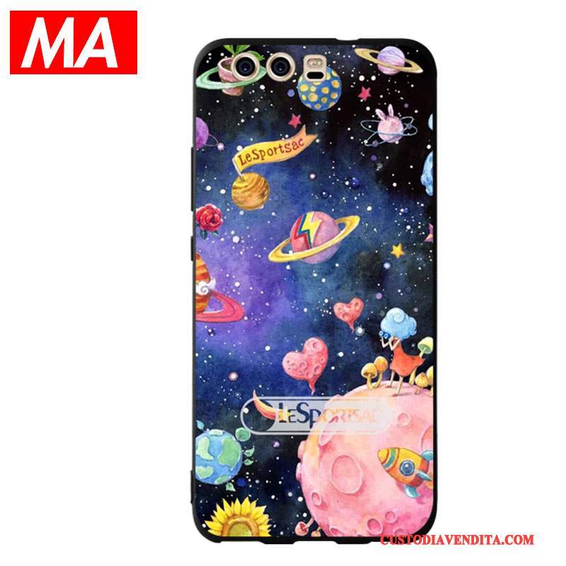 Custodia Huawei P10 Silicone Morbido Pittura Ad Olio, Cover Huawei P10 Colore Pianetatelefono