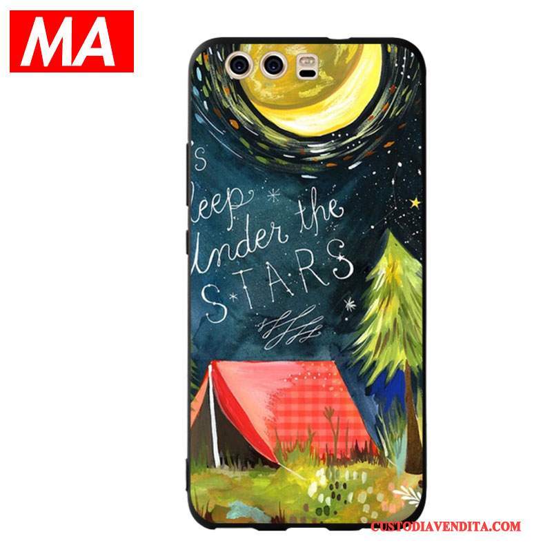 Custodia Huawei P10 Silicone Morbido Pittura Ad Olio, Cover Huawei P10 Colore Pianetatelefono