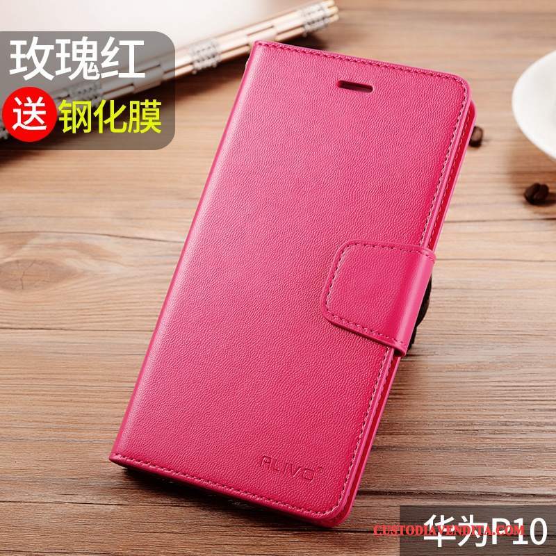 Custodia Huawei P10 Silicone Telefono Morbido, Cover Huawei P10 Protezione Rosso