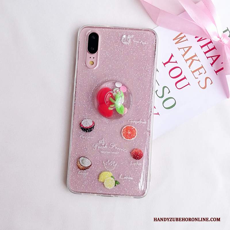 Custodia Huawei P20 Cartone Animato Anti-caduta Morbido, Cover Huawei P20 Protezione Telefono Frutta