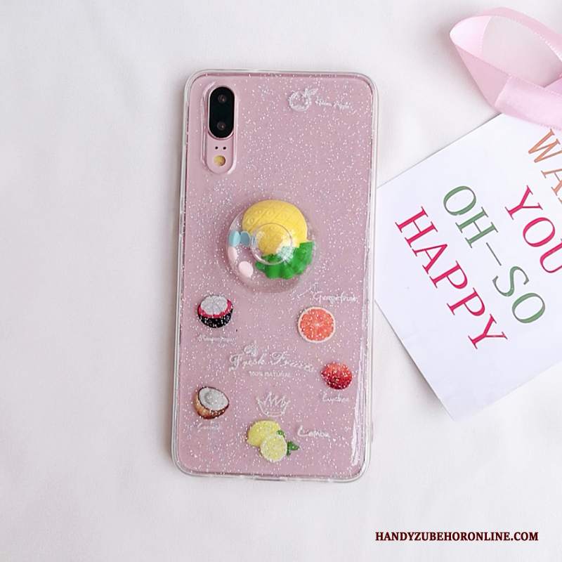 Custodia Huawei P20 Cartone Animato Anti-caduta Morbido, Cover Huawei P20 Protezione Telefono Frutta