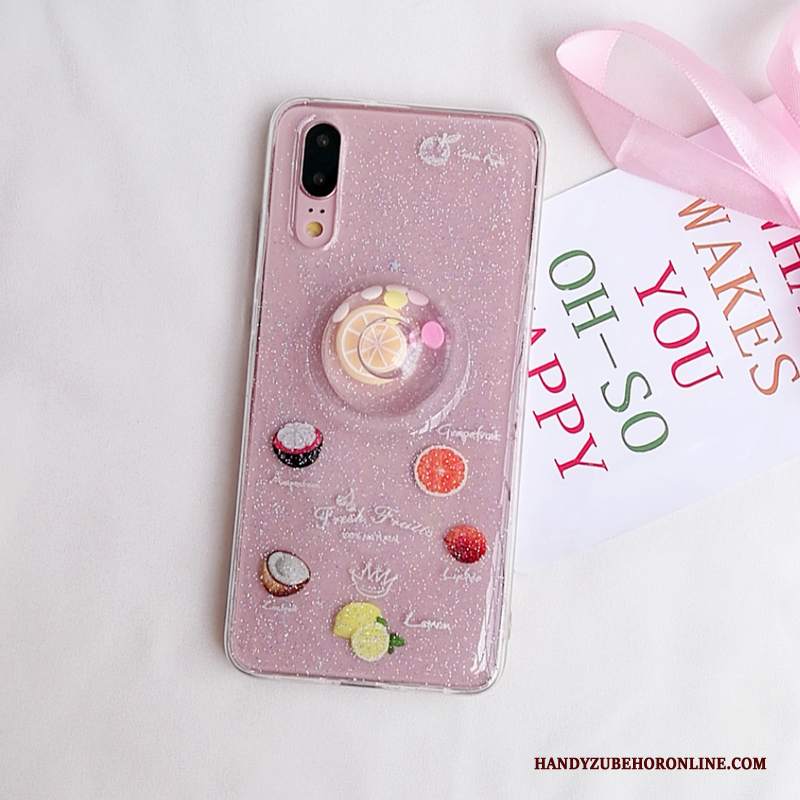 Custodia Huawei P20 Cartone Animato Anti-caduta Morbido, Cover Huawei P20 Protezione Telefono Frutta