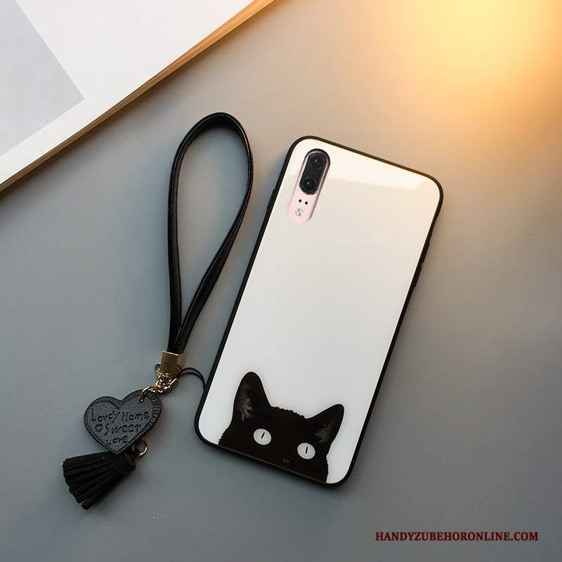 Custodia Huawei P20 Creativo Vetro Tendenza, Cover Huawei P20 Silicone Ornamenti Appesi Anti-caduta